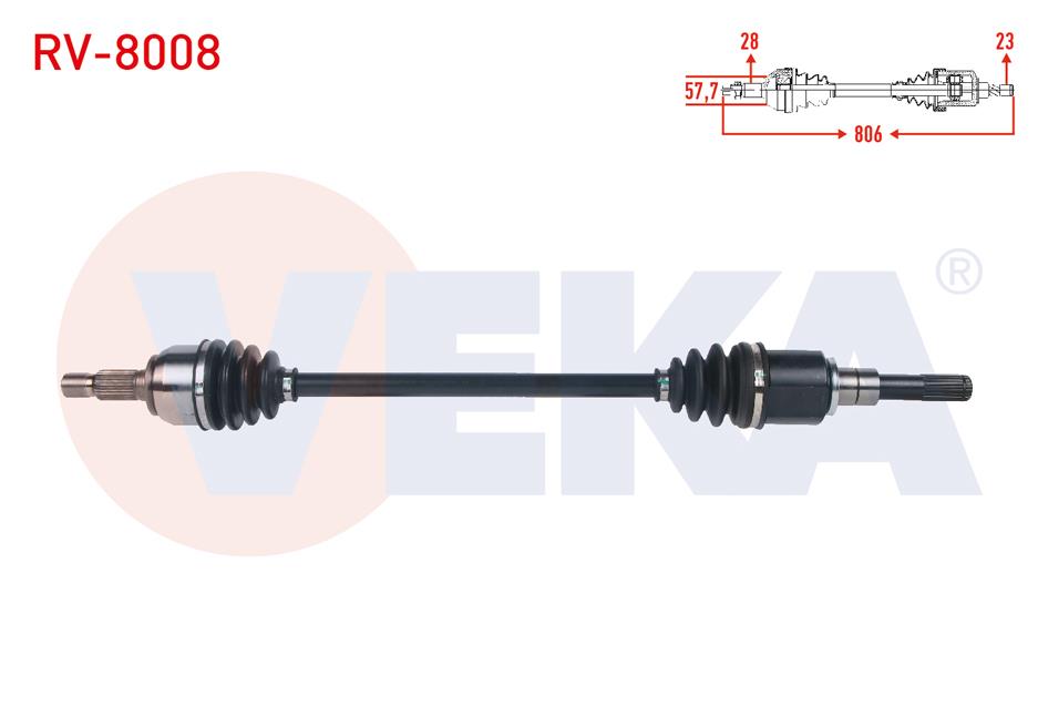 KOMPLE AKS SOL-SAG ARKA UZUNLUK 806mm LAND ROVER FREELANDER 1.8 16v - 2.0 DI - 2.0 TD4 - 2.5i 1998-2007