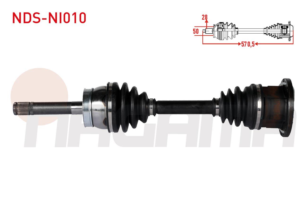 KOMPLE AKS SOL-SAG ON UZUNLUK 570,5mm NISSAN PICK UP (D22) 2.5 D - 2.5 DI 4X4 1998-