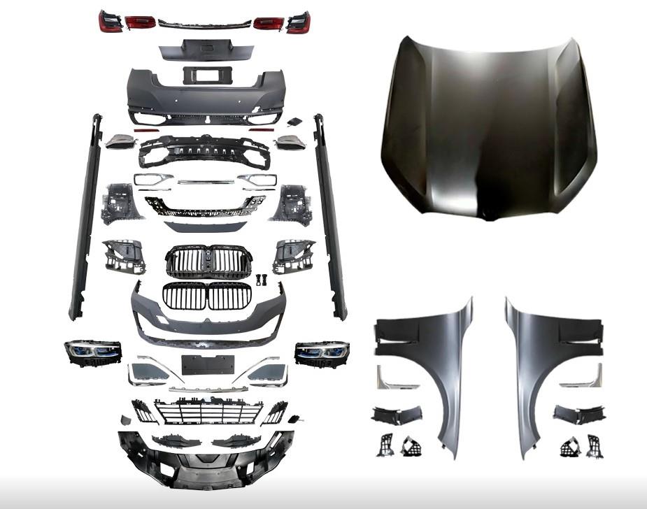 KOMPLE BODY KİT G12 [DONUSUM => G12-LCI] PDCLI:ÖN/ARKA, 0-0-ÇıKıŞ, MRŞP-LI, PANJ-LU, EGZ.UÇLU, KAPUT/ÇAMURLUK, FAR/STOP -LUXURY-