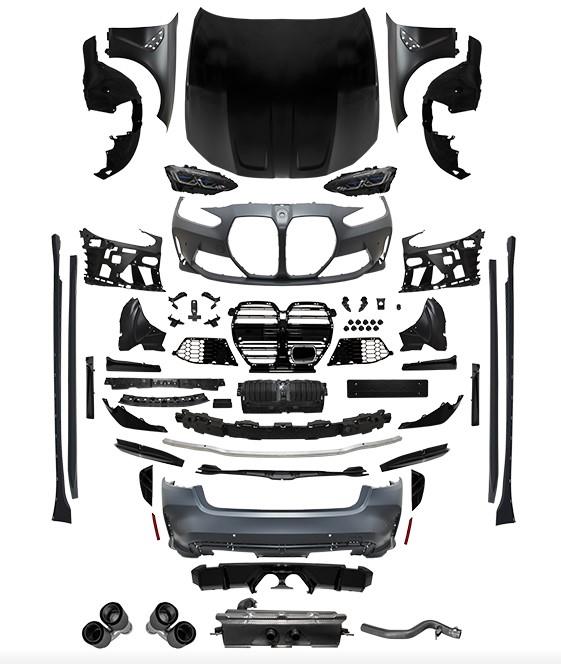 KOMPLE BODY KİT G20 2B2-ORTADANÇıKıŞ, MRŞP-LI, PANJ-LU, EGZ.UÇLU, KAPUT/ÇAMURLUK, FARLAR -///M3 (G80) STYLE- 2019-21