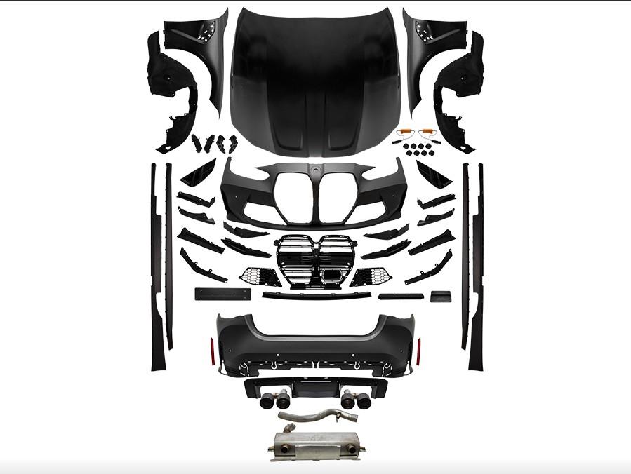 KOMPLE BODY KİT G22 2B2-ORTADANÇıKıŞ, MRŞP-LI, PANJ-LU, EGZ.UÇLU, KAPUT/ÇAMURLUK -///M4 (G82) STYLE- 2019-21