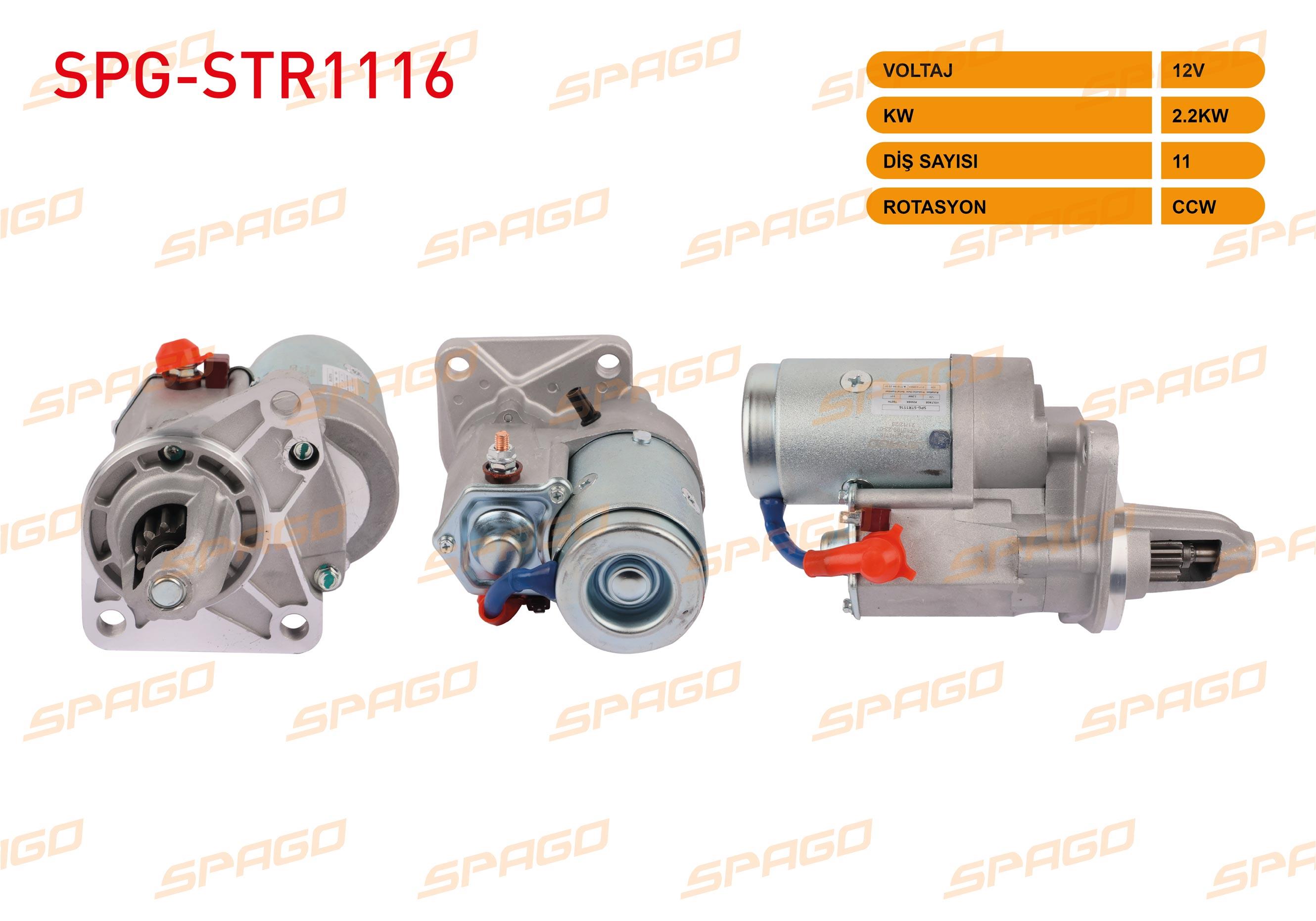 MARS MOTORU 12V/2.2 KW 11 DIS CCW (STR6180) KIA BONGO K2700 2.7 D 1999- / PREGIO 2.7 D 1997-