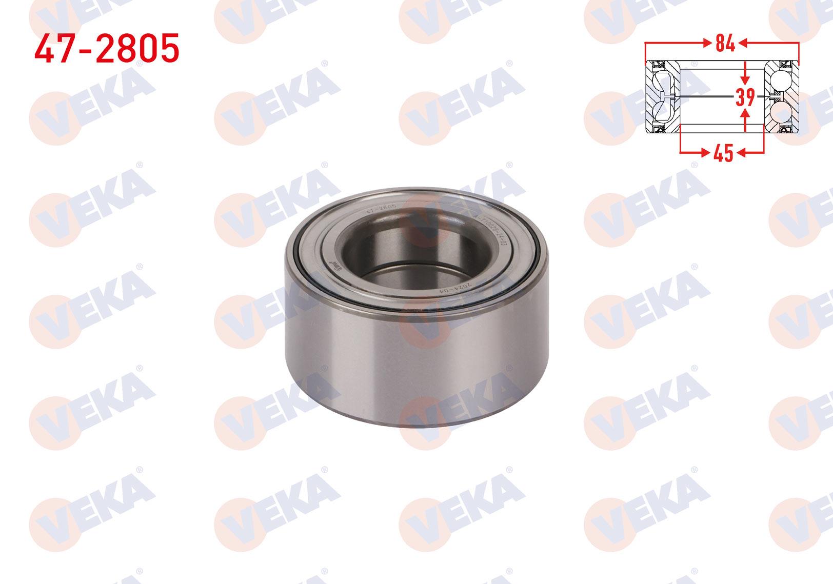 ON TEKERLEK RULMANI SOL-SAG ABSLI 45X39X84 MERCEDES A SERISI (W169) 2004-2012 / B SERISI (W245) 2005-2011