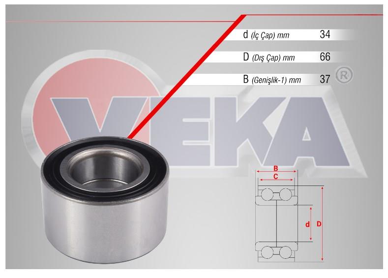 ON TEKERLEK RULMANI SOL-SAG OPEL CORSA B ASTRA F VECTRA A 1.4i 34X66X37 1991-1998 90510544