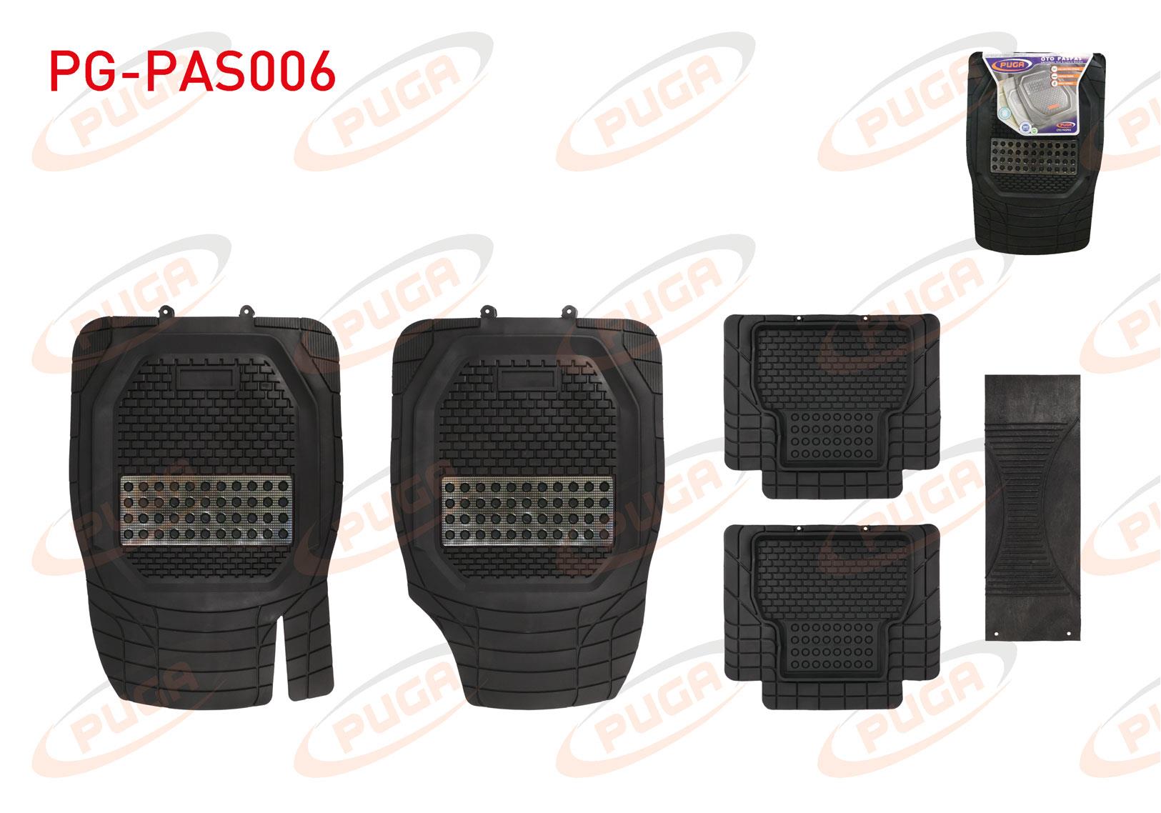 PASPAS UNIVERSAL SIYAH KROM KARBON HASIRLI KULAKLI 3D HAVUZLU 5 PARCA