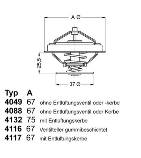 TERMOSTAT T4-LT35-CRAFTER 87°C / TX 25 87D / TH13287G1 AAB-AJA-ACV-AJT-AHD-ANJ-AVR 2,4 D-2,5 TDİ 035121113B 025121113F