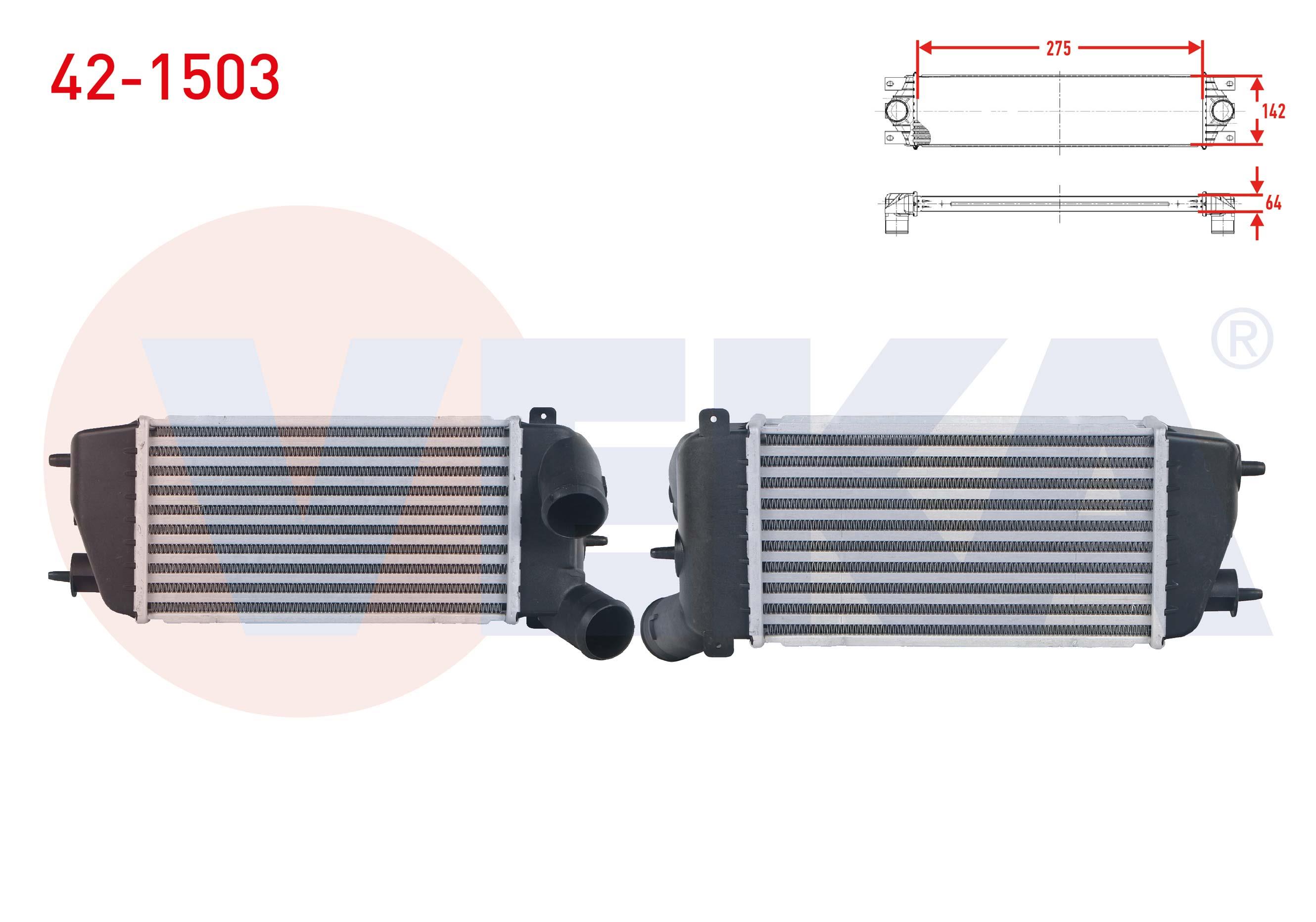 TURBO RADYATORU (INTERCOOLER) CITROEN C2 1.4 HDI 2003-2009/ C3 1.4 HDI 2002-2009