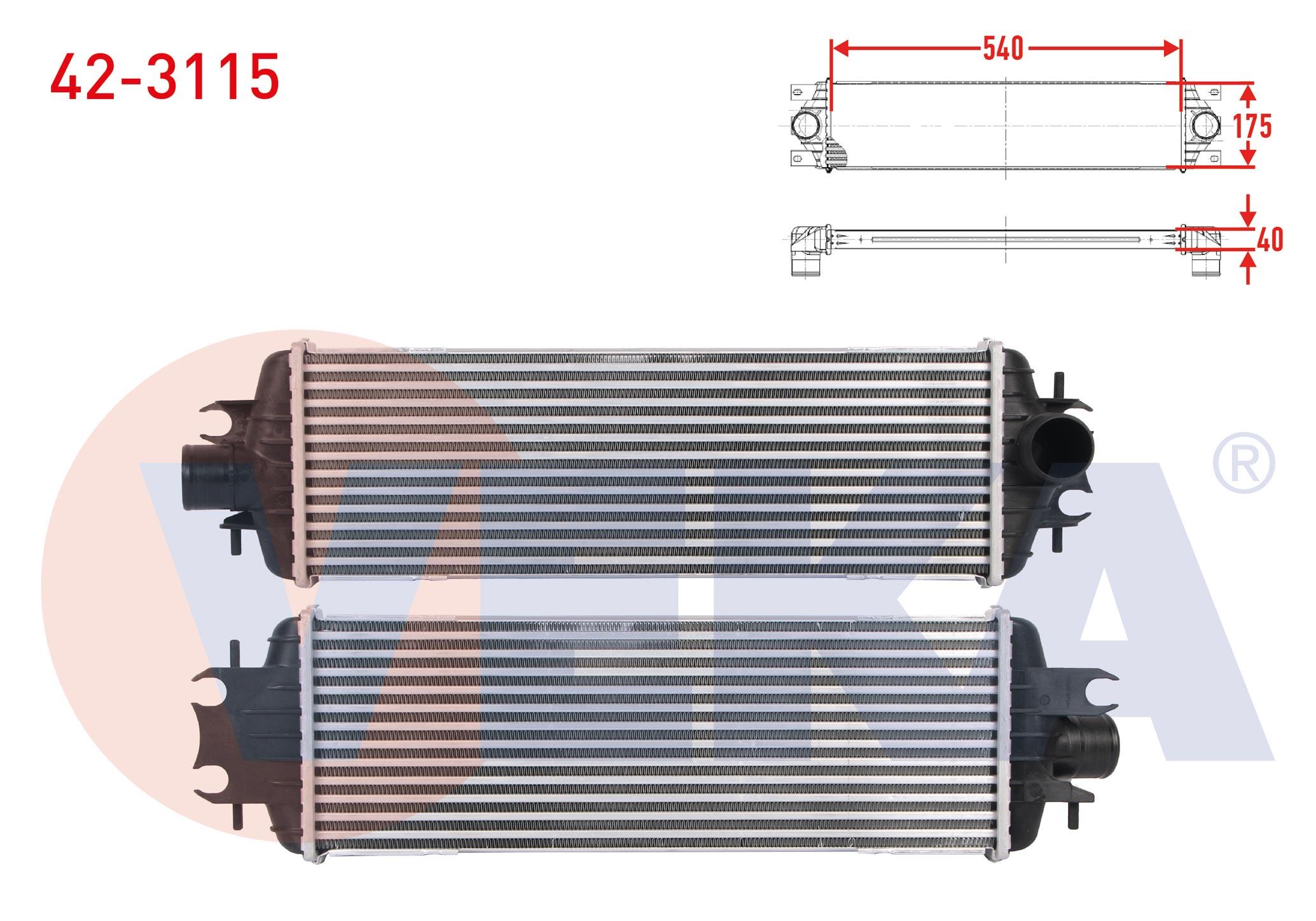 TURBO RADYATORU (INTERCOOLER) RENAULT TRAFIC II PANELVAN/VAN 2.5 DCI 135 135 hp 2003-