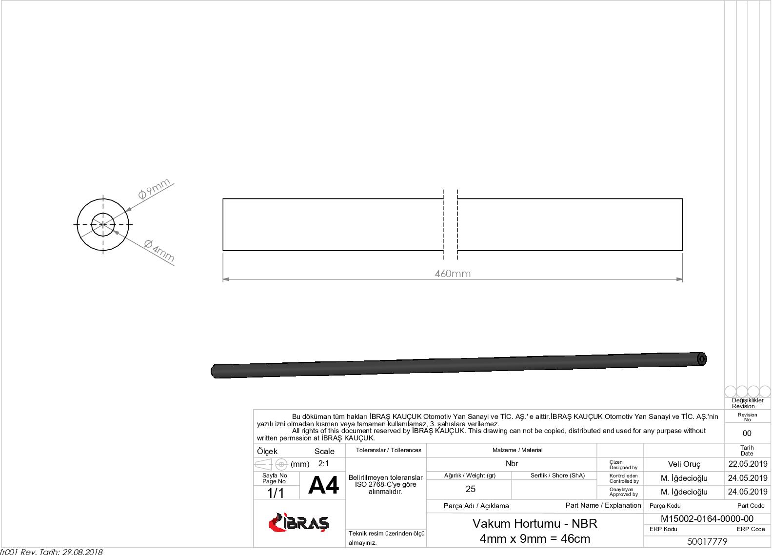 VAKUM HORTUMU
4mm x 9mm = 46cm KARSAN J10  2.3 D.       EURO IV