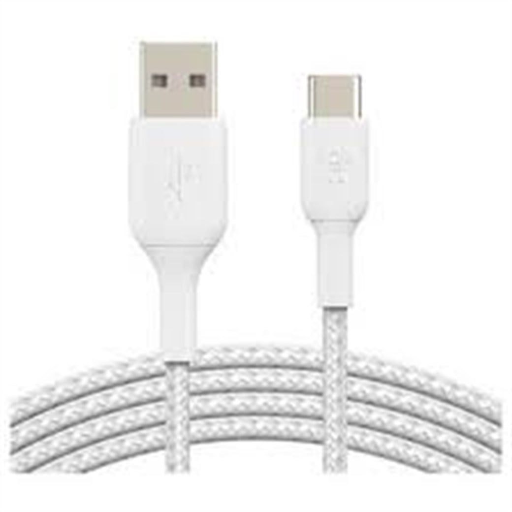 Belkin Type-C Örgülü Kablo 1m Beyaz