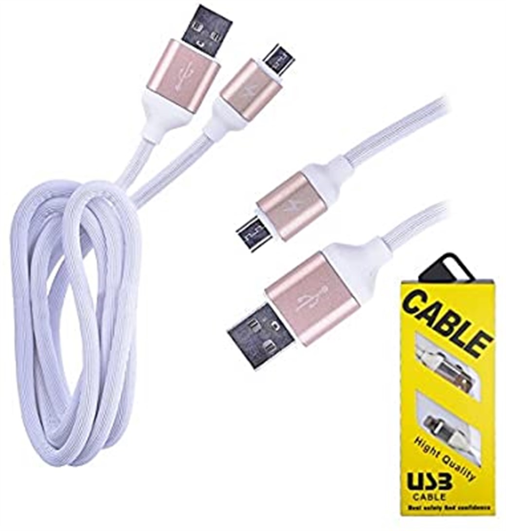 CABLE Android Kopmaz Karışmaz 2.4a Hızlı Şarj Usb Kablo Beyaz