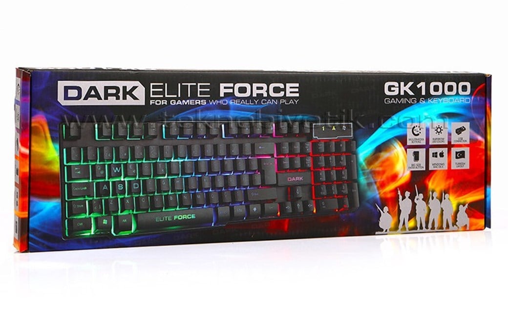 DARK GK1000 GAMING KLAYVE RENKLİ