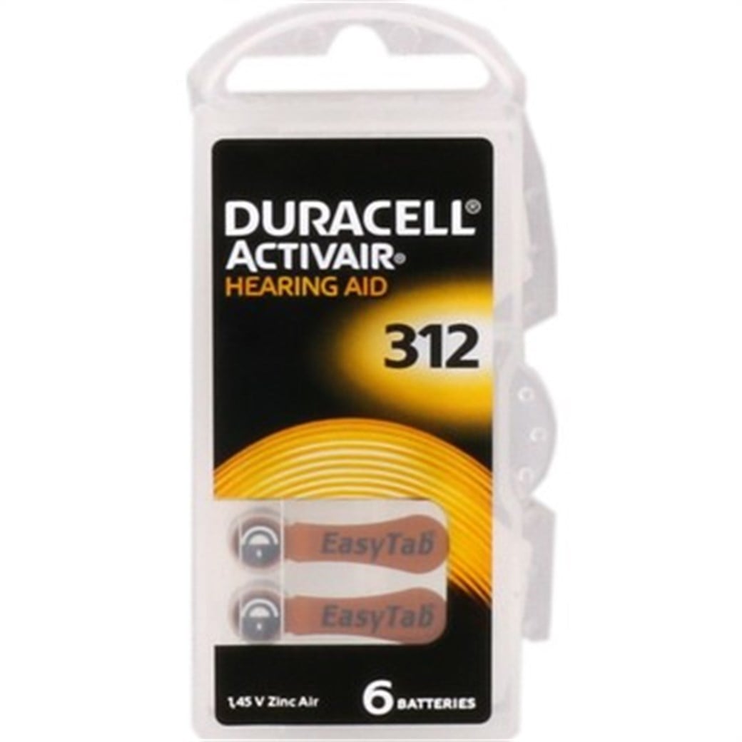Duracell Activair EasyTab PR41 312 Numara İşitme Cihazı Pili 6LI Paket 1.45V