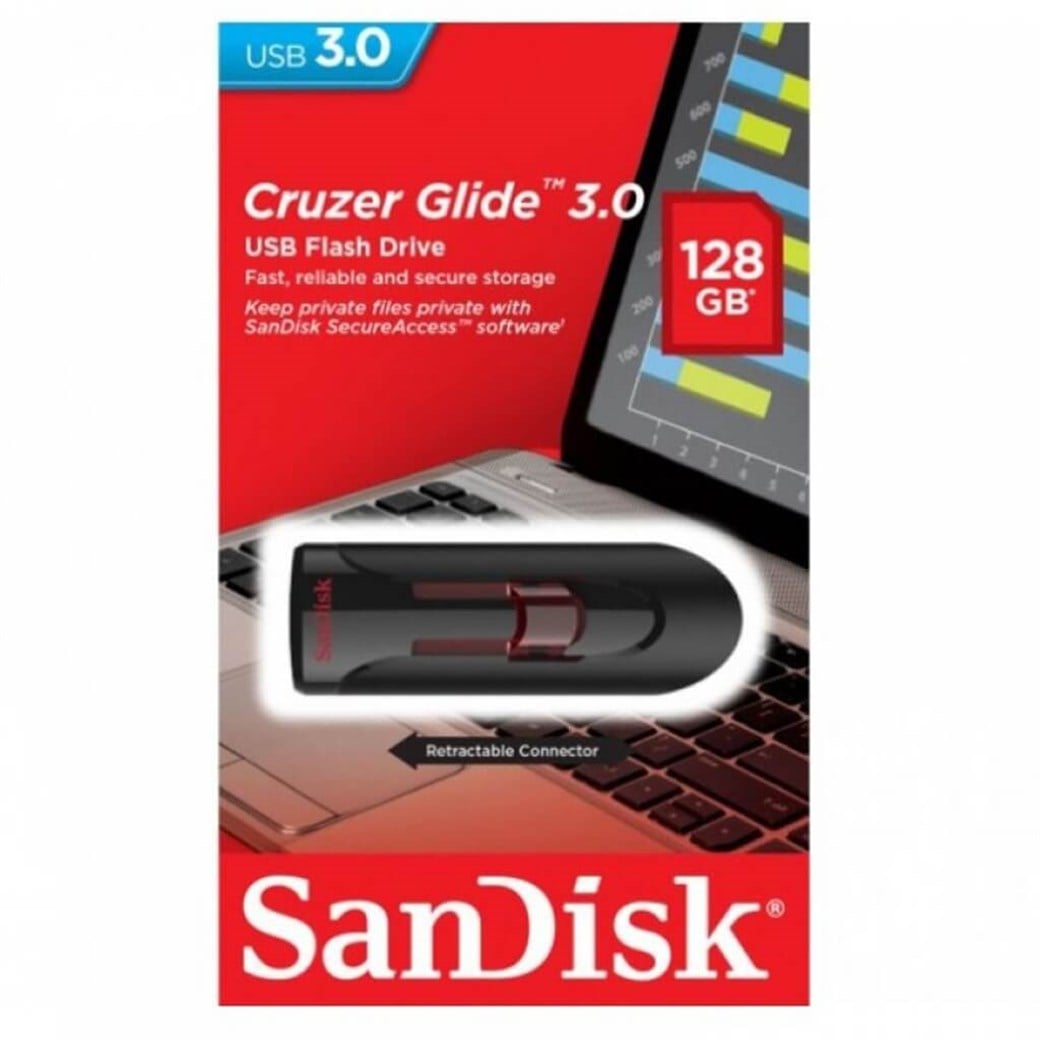 SANDİSK 128GB CruzerGlid 3.0 USB FLASH BELLEK SDCZ600-128G-G35