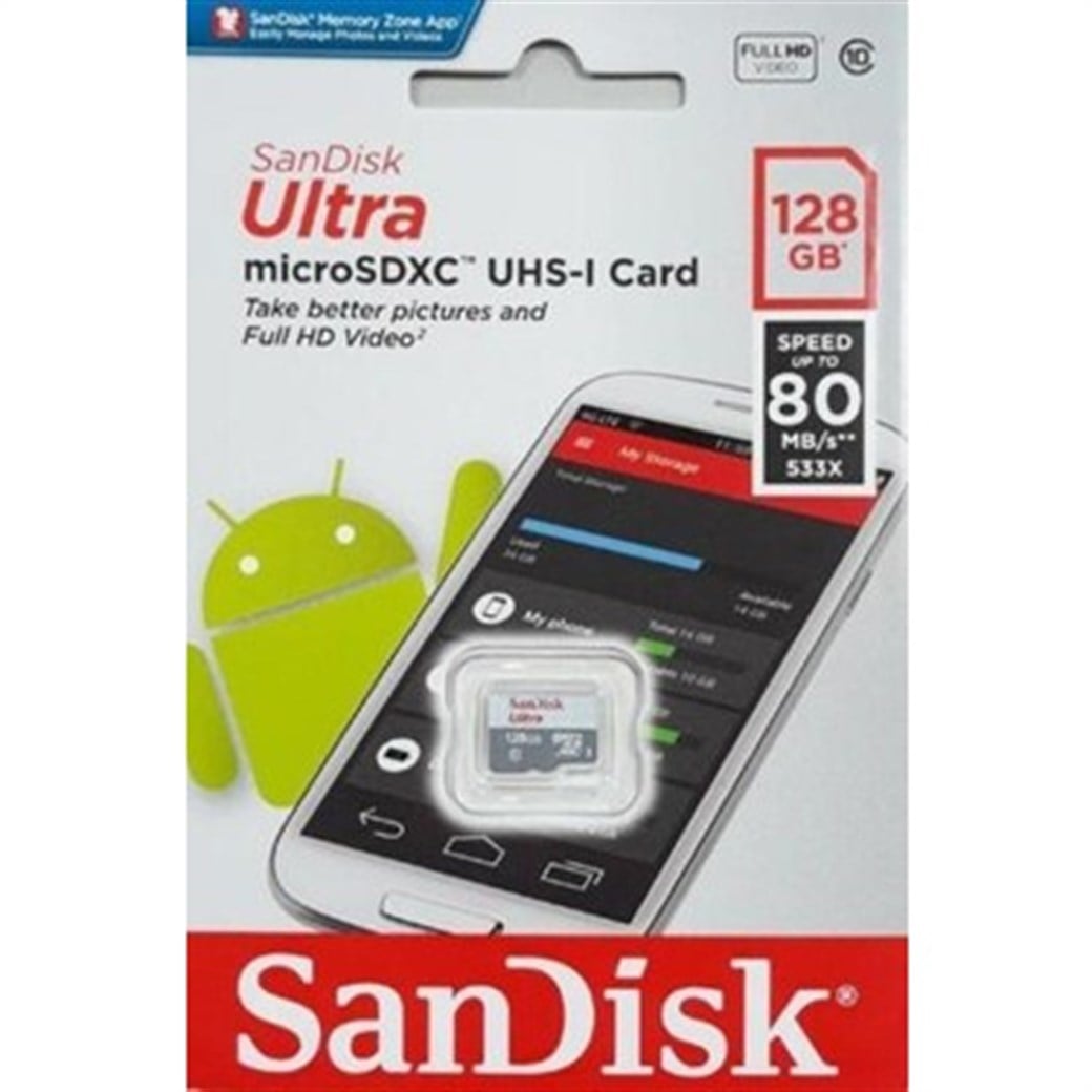 SANDİSK ULTRA MİCROSDXC 128 GB UHS-I SDSQUA4-128G-GN6MN