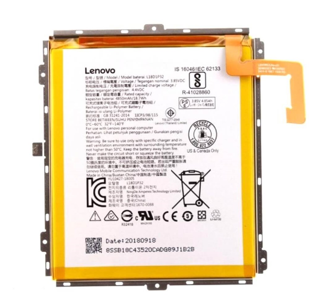 ORJINAL LENOVO SMART TAB M10 TB-X605F TB-X605L BATARYA L18D1P32 5B18C16603