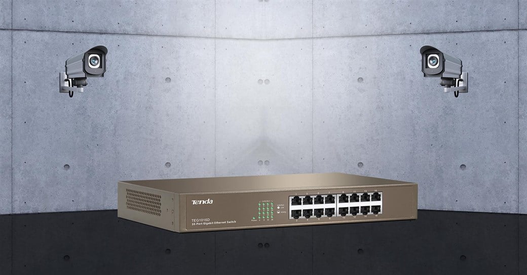 TENDA TEG1016D 16 PORT 10/100/1000 MBPS SWITCH METAL KASA RACK MOUNT