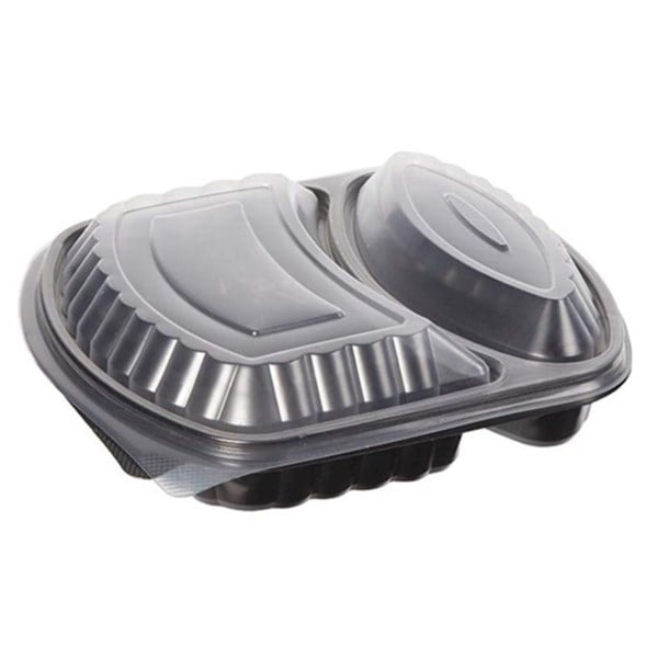 Ambalaj ÜrünleriUS MICROWAVE YEMEK KABI 2 BÖLMELİ KAPAKLI 50Lİ