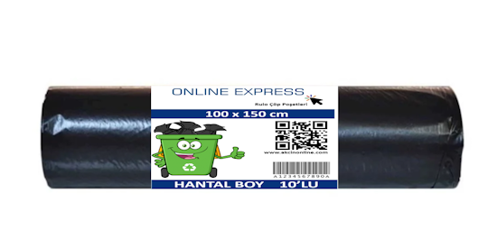 Çöp Poşeti100x150 END. HANTAL SİYAH ÇÖP POŞETİ 20x10'LU