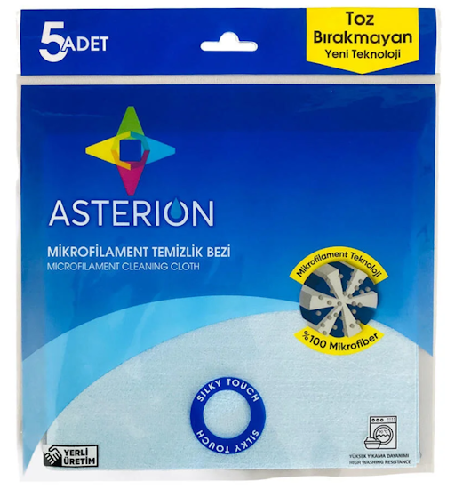 TEMİZLİK BEZİASTERION MİKROFİLAMENT BEZ MAVİ 40*40 5Lİ