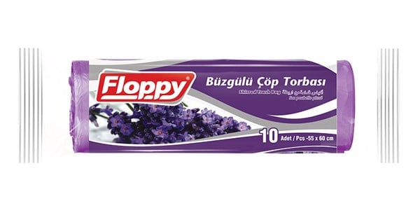 55x60 SHIRRED LAVENDER 10 PCS WASTE BAG