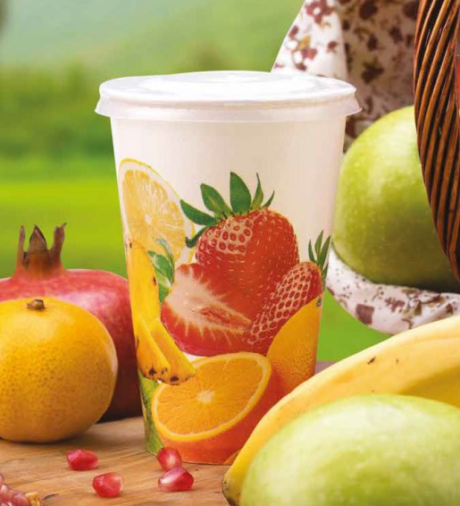 CARTON FOOD CONTAINERSTREND 8OZ 1000Lİ MEYVE DESEN KARTON BARDAK