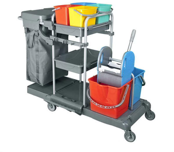 ÜÇTEM FAVORITE FLOOR TROLLEY DOUBLE BUCKET CRANE 4 BUCKET CHROME