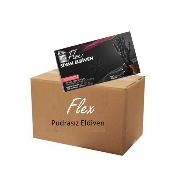 FLEX BLACK POWDER-FREE GLOVES 20 PCS OF 100