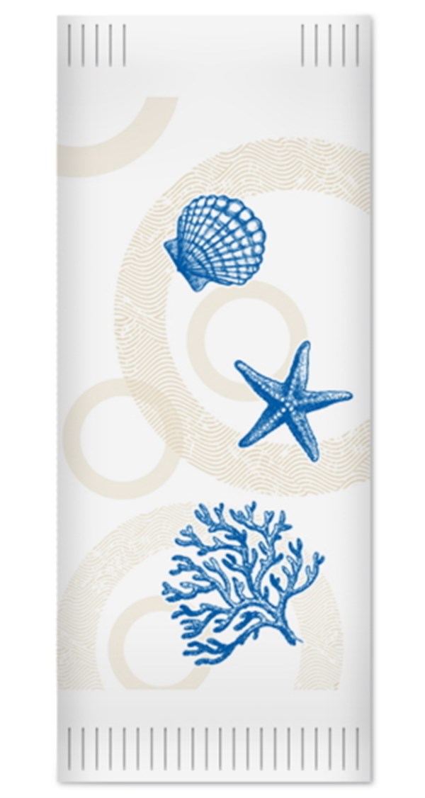 PAKETLENMİŞ SERVİS PEÇETELERİTISSUE 38x38 BUSTA SEA SHELL SERVİS 30'LU