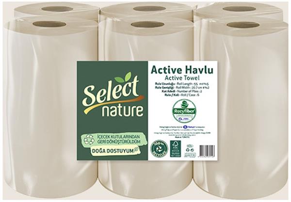 Rulo HavluSELECT NATURE ACTIVE HAVLU 6LI 20,7 CM