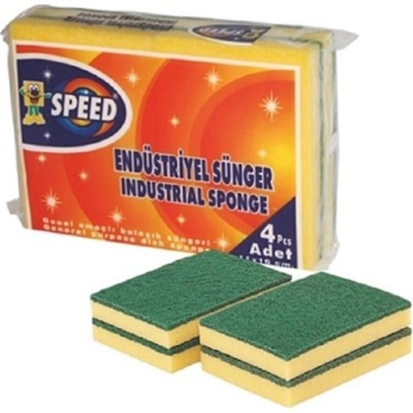 SÜNGERSPEED 4LÜ ENDÜSTRİYEL DÜZ SÜNGER
