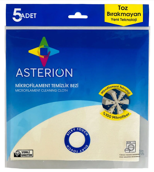 CLEANING CLOTHASTERION MİKROFİLAMENT BEZ SARI 40*40 5Lİ