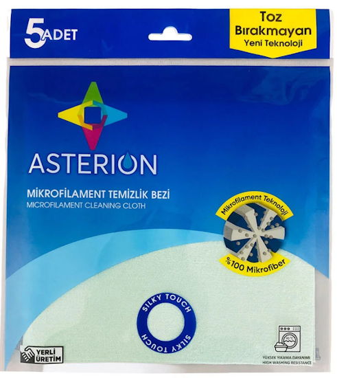 CLEANING CLOTHASTERION MİKROFİLAMENT BEZ YEŞİL 40*40 5Lİ