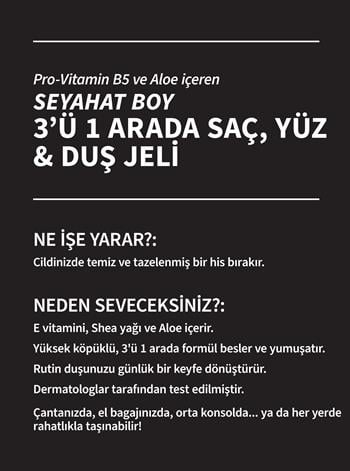 Ocean  / 3'ü 1 Arada Seyahat Boy Saç  Yüz ve Duş Jeli