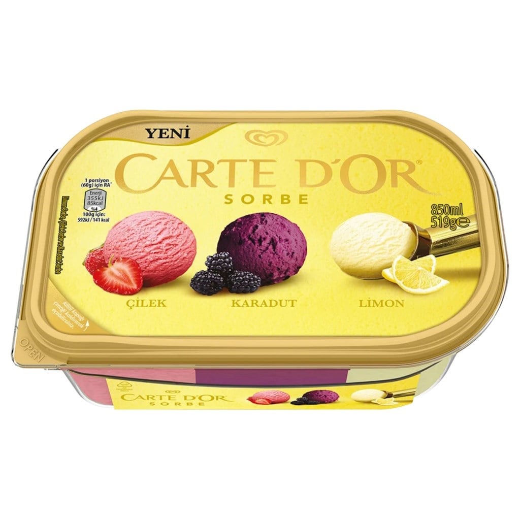 ALGIDA CARTEDOR 850 ML CLAS SORBE*6