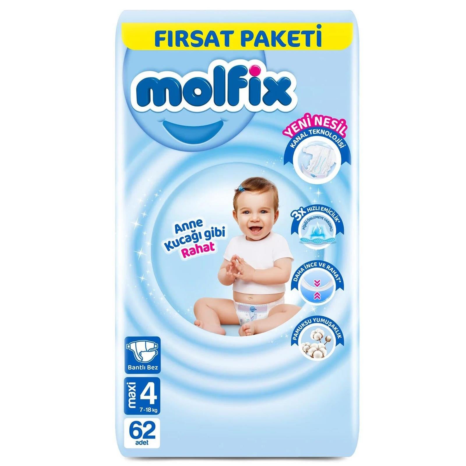MOLFİX 3D FIRSAT PAKETİ 4 MAXİ 62 Lİ