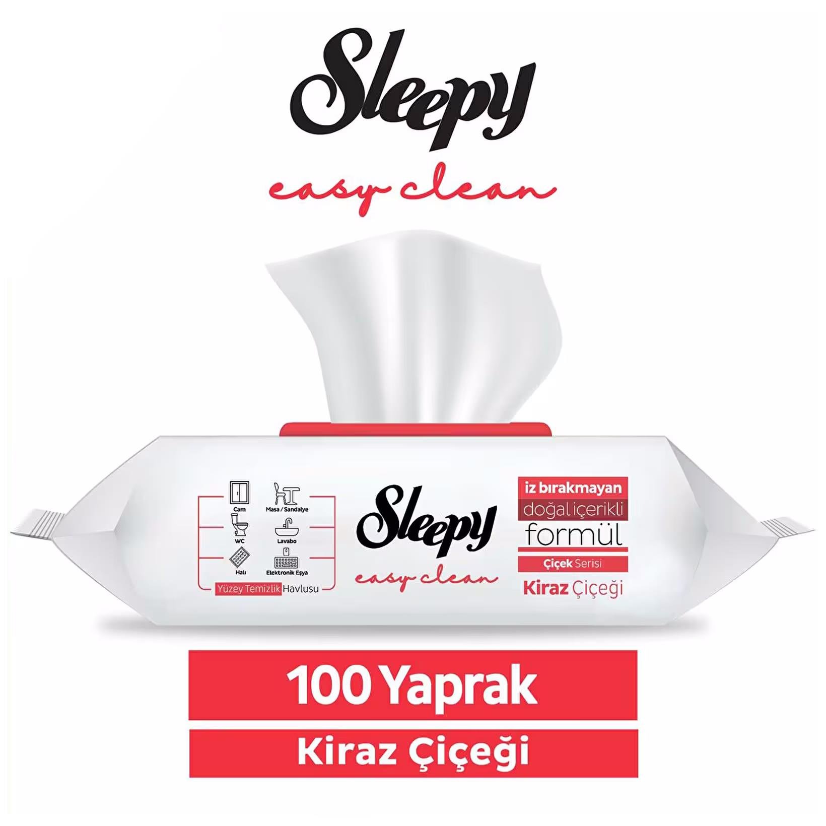 SLEEPY YÜZ TEMZ HAVLU 100 LÜ KIRAZ CICEGI 1*12