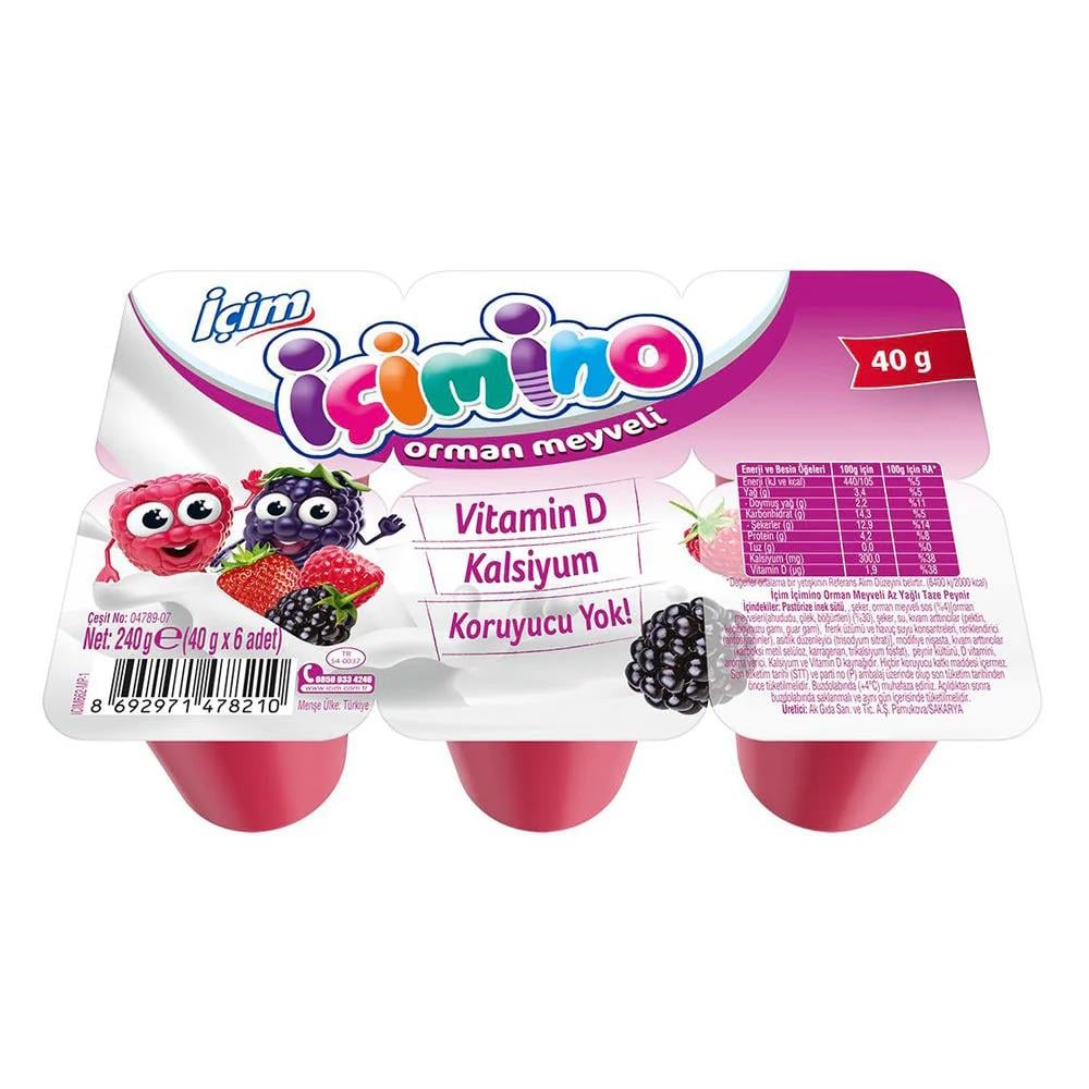 İçim İçimino Orman Meyveli 6x40g  Az Yağlı Taze Peynir