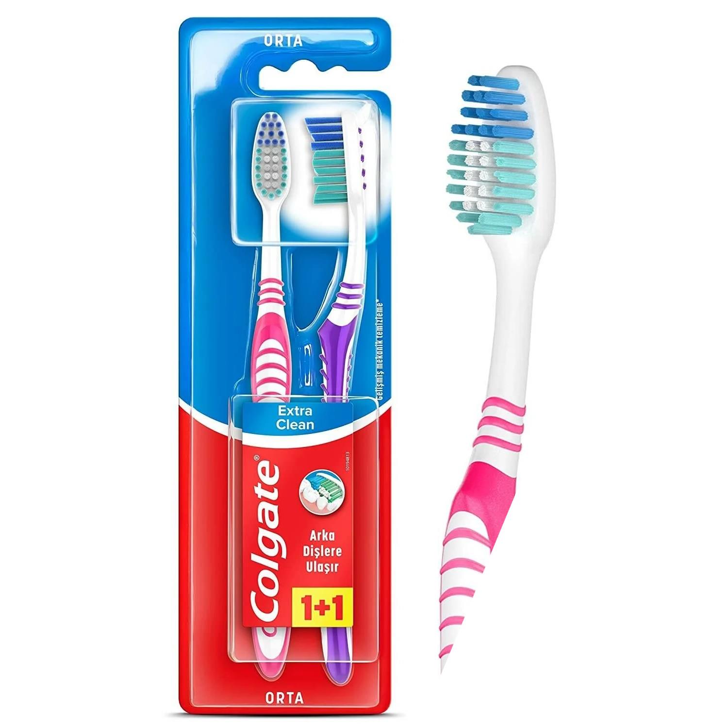 Colgate 1+1 Diş Fırçası Extra Clean ORTA