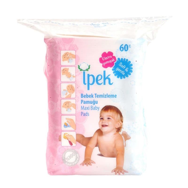 İpek Bebek Temizleme Pamuğu 60 Adet Bebek Pedi