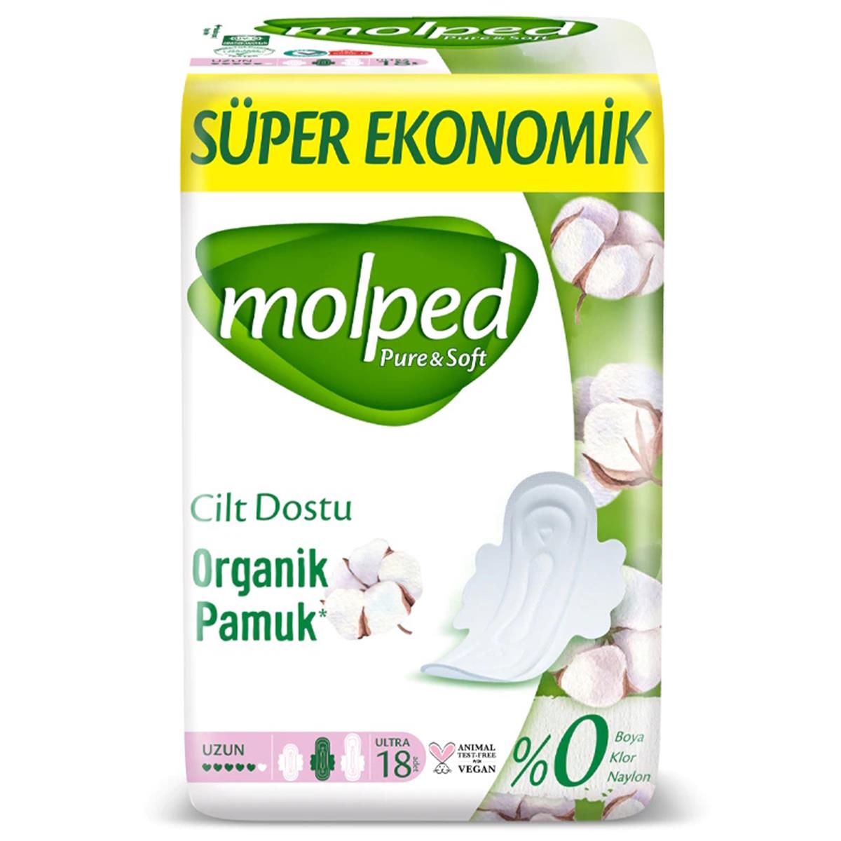Molped Pure & Soft 18 Adet Hijyenik Ped Uzun