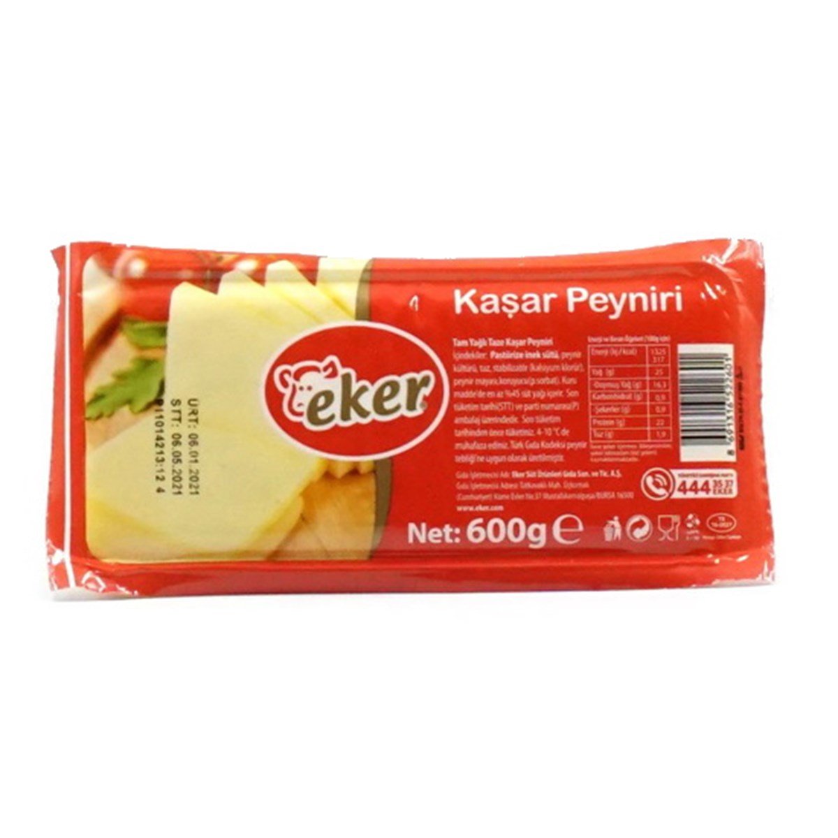 Eker Kaşar Peyniri 600g Tam Yağlı Taze Kaşar Peynir