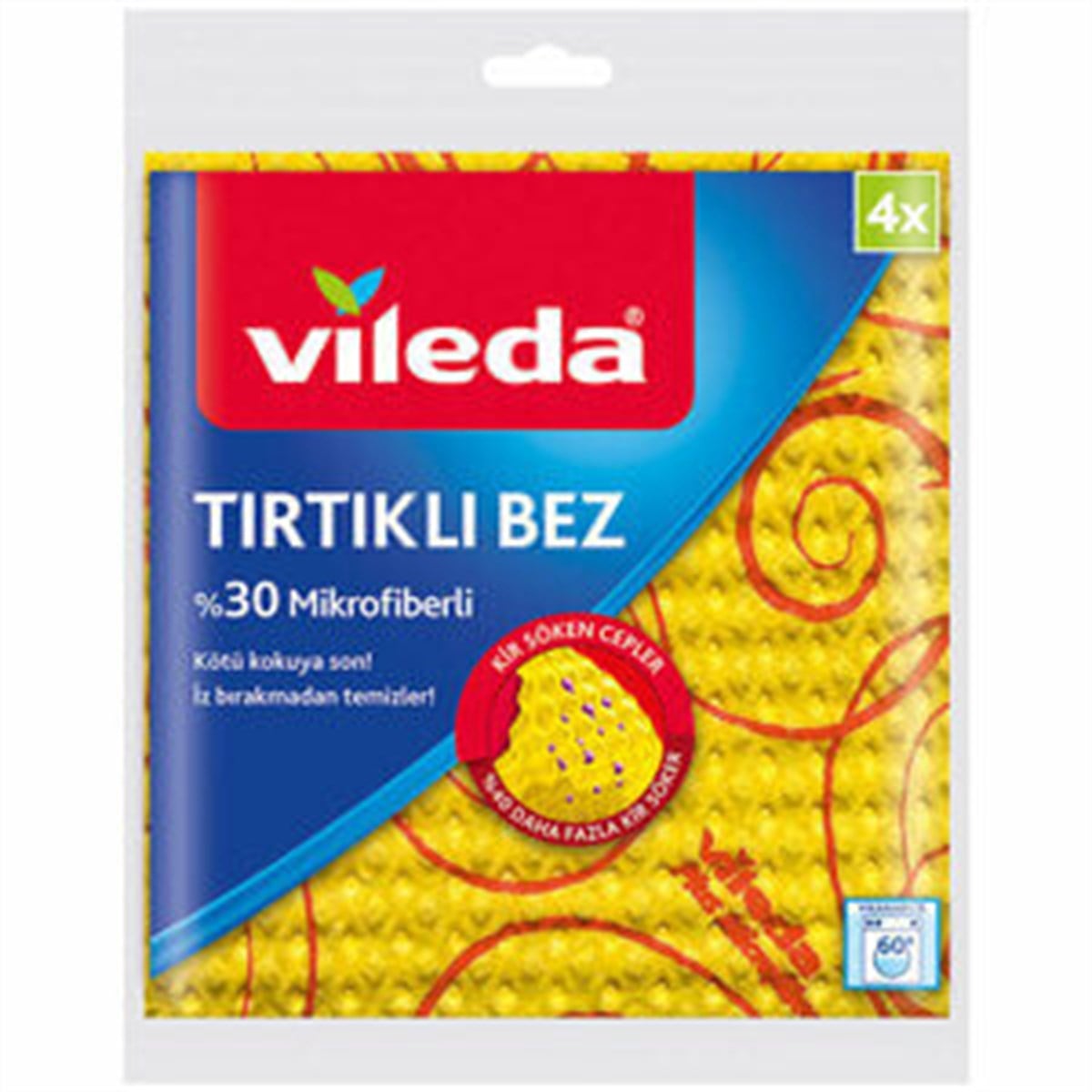 VILEDA TEMIZLIK BEZI 4 LÜ  TIRTIKLI NOVOLON PAKET