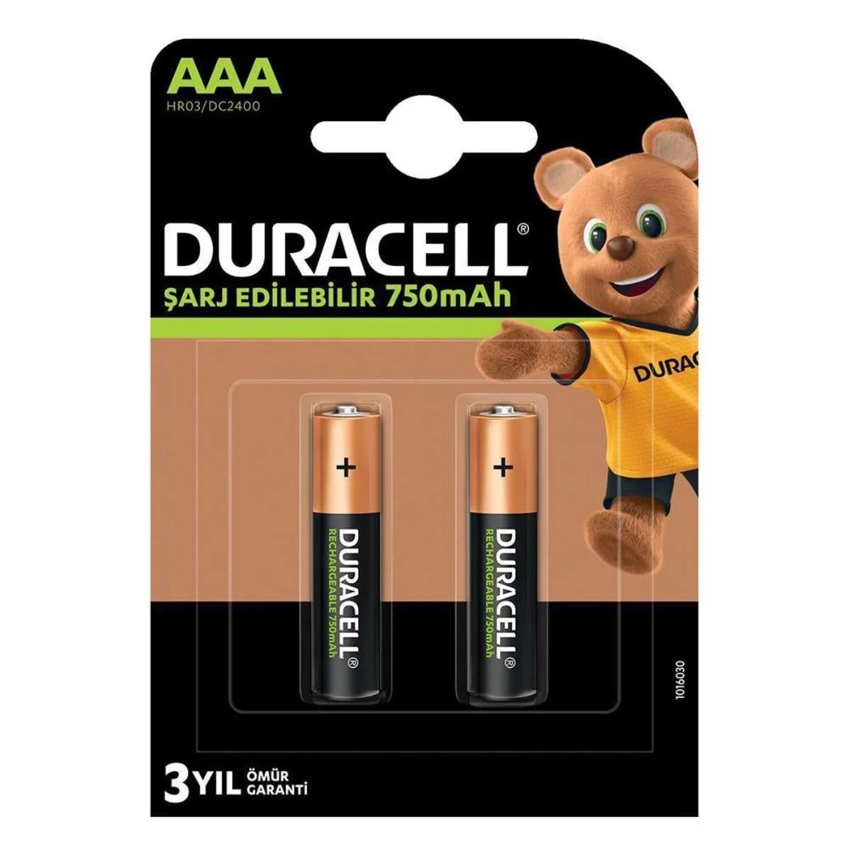 DURACELL 750 MAH INCE PIL 2 LI SARJLI RECHAR 