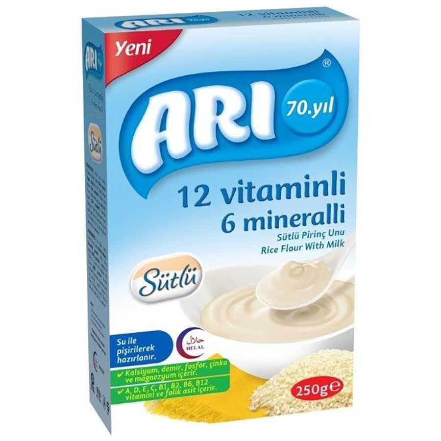 Arı Mama 12 Vitamin 6 Mineral 250 GR Sütlü Pirinç Unu