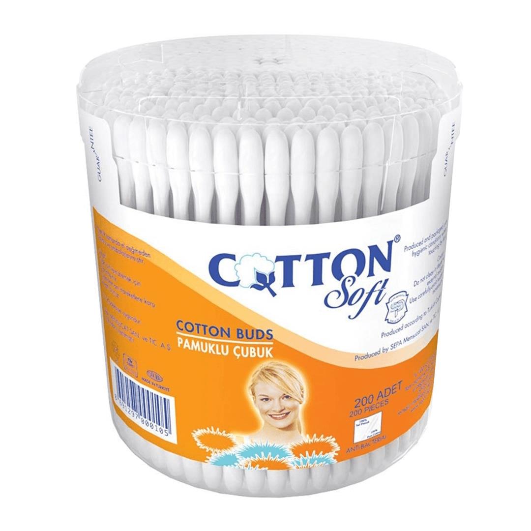 Cotton Soft Pamuk Kulak Temizleme Pamuğu 200 Adet Kulak Çubuğu