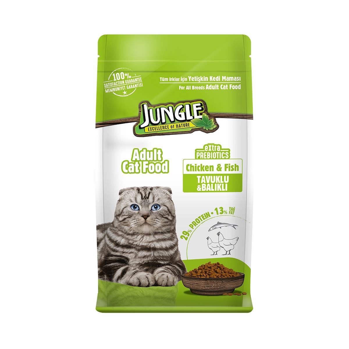 Jungle Yetişkin Kedi Maması Tavuklu Balıklı 500g
