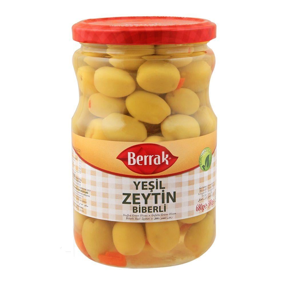 Berrak Yeşil Zeytin Biberli 680g Cam