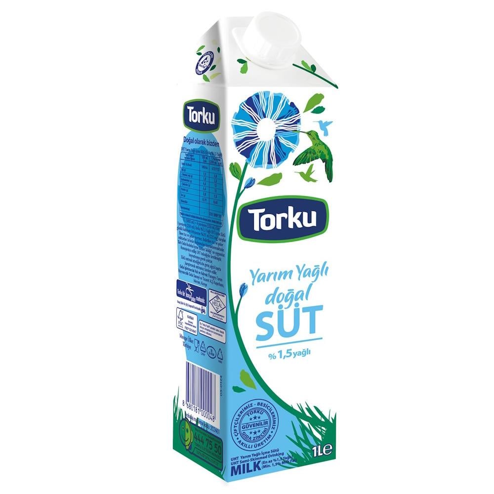 Torku 1L Yarım Yağlı Süt