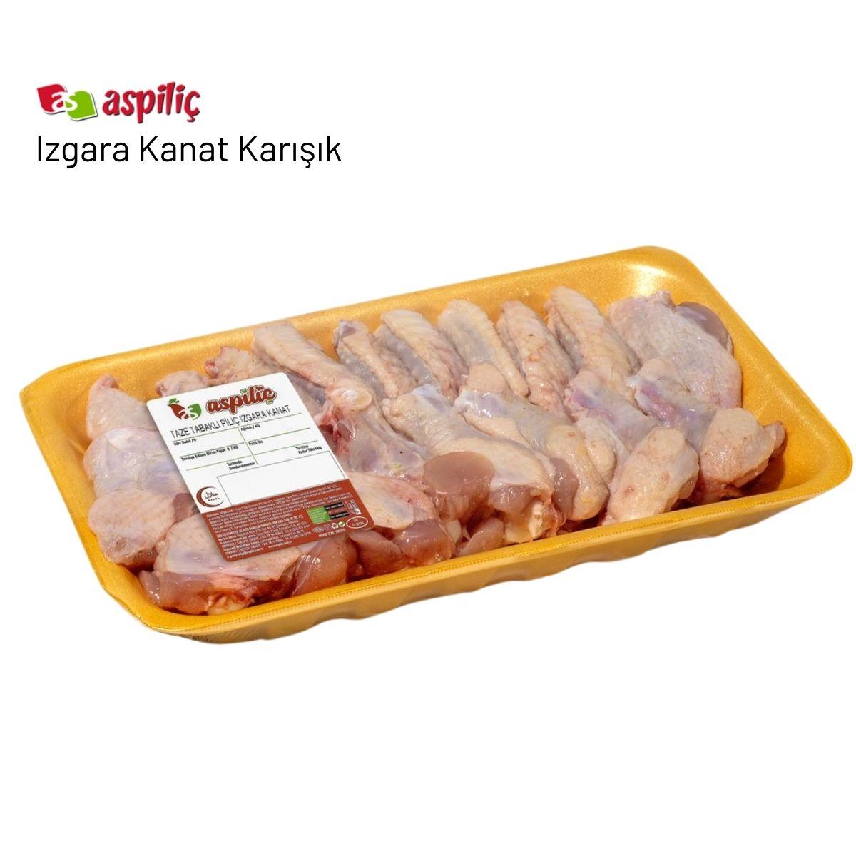 Aspiliç Tabaklı Tavuk Izgara Kanat Karışık (Kg)